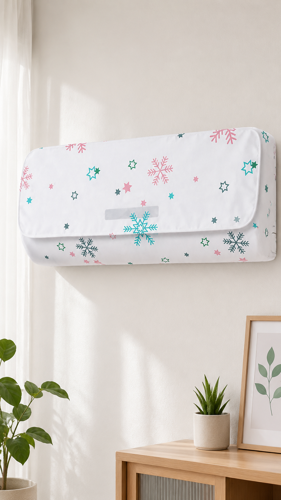 Split AC Dust Cover – Floral Print Protective Cover