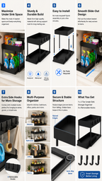 Under Sink Storage Organizer – 2 Tier Multipurpose Rack