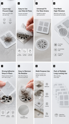 Bathroom Drain Hair Strainer Stickers – Pack of 10