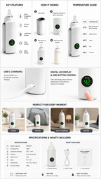 Rechargeable Baby Milk Warmer – Digital LED Bottle Insulation Cover