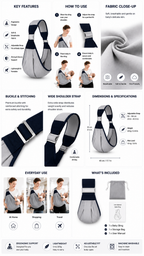 Mother using adjustable baby carrier sling for ages 0-4 years