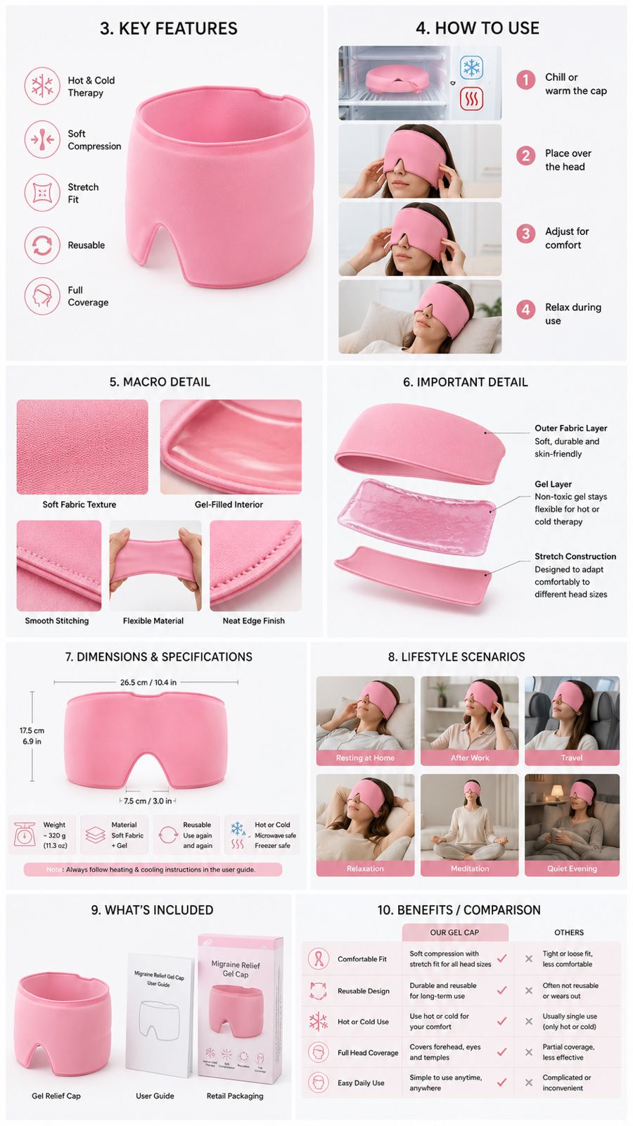 Migraine Relief Hot & Cold Gel Cap