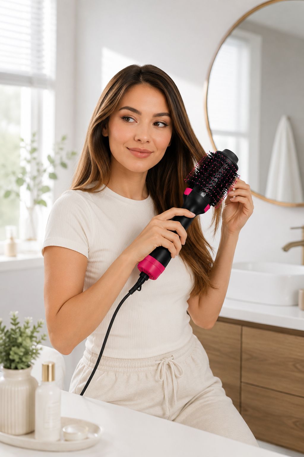 One Step 3 in 1 Hot Air Brush Dryer Straightener