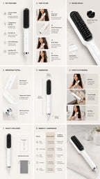 909 Ceramic Hair Straightener Brush