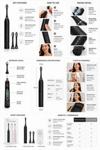 Sonin X-3 Sonic Electric Toothbrush IPX7 Waterproof