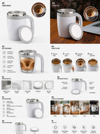 Automatic Self-Stirring Coffee Mug – Magnetic Hot & Cold Mixing Mug