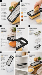 4-in-1 Multi Grater with Storage Case – Kitchen Vegetable Grater