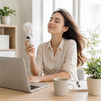 Handheld Mini Neck Fan – Foldable USB Rechargeable with Phone Stand