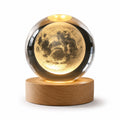 3D Crystal Ball Night Light – Galaxy Solar System LED Base