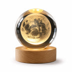 3D Crystal Ball Night Light – Galaxy Solar System LED Base