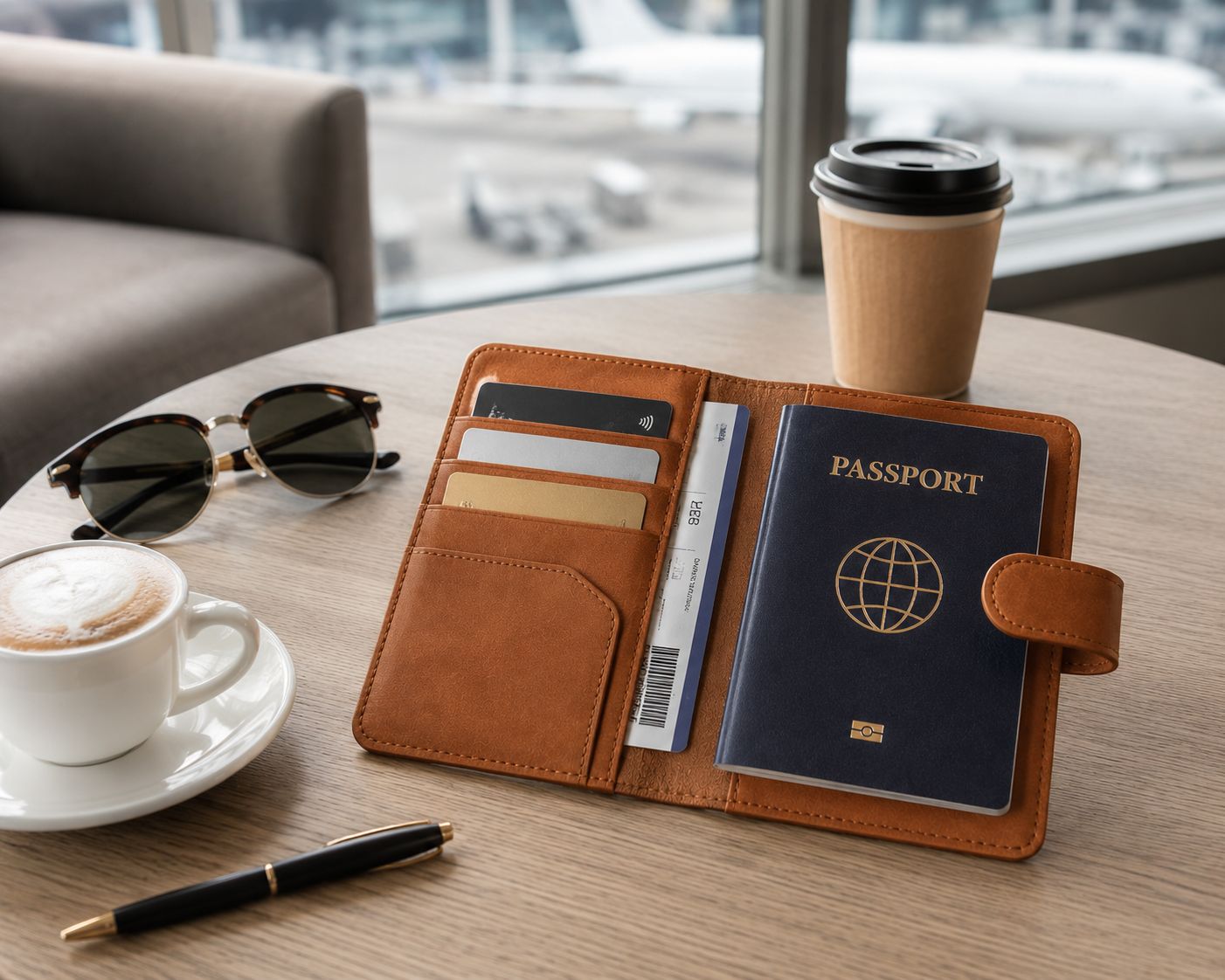 All-in-One Passport & Travel Wallet – PU Leather Card Holder