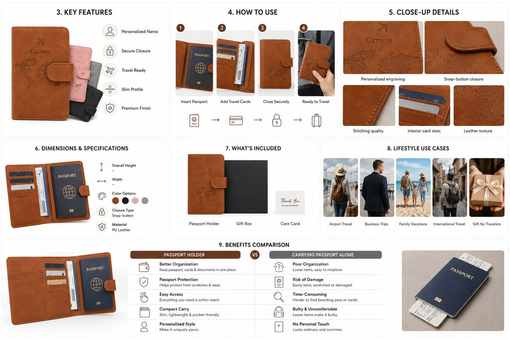 All-in-One Passport & Travel Wallet – PU Leather Card Holder