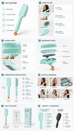 Self-Cleaning Retractable Detangling Hair Brush