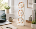 3-Head Foldable Tower Fan – 360° Oscillating with LED Modes