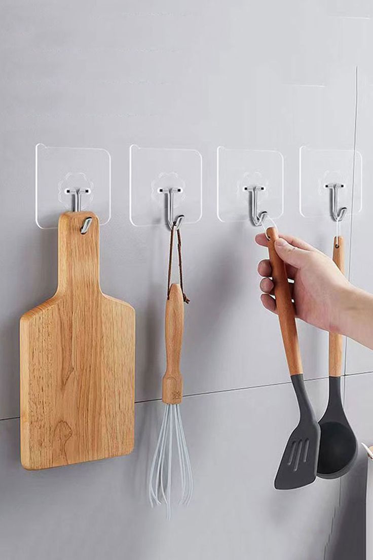 Adhesive Screw Sticker Wall Hooks – Pack of 10 Transparent Hooks