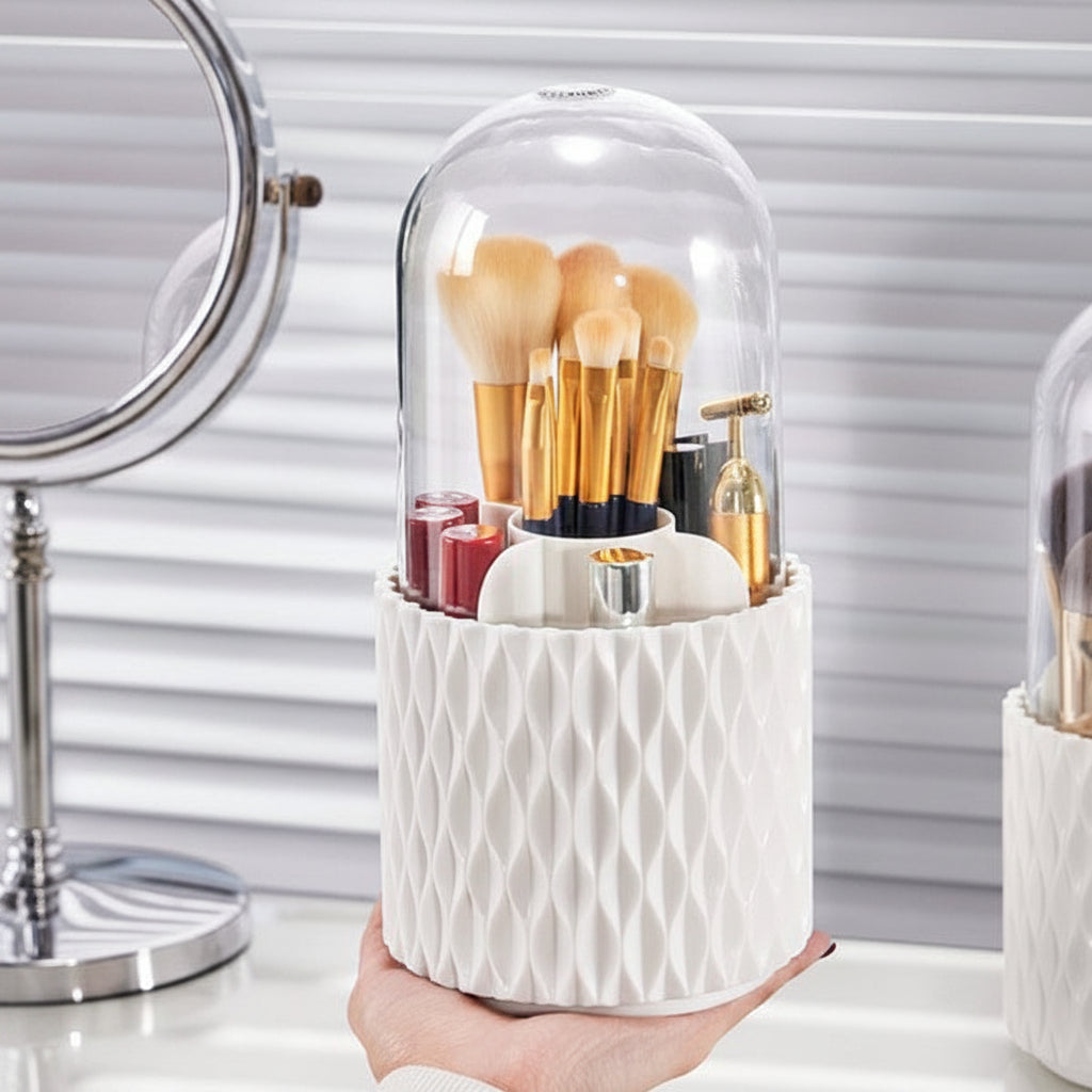 360 Rotating Dustproof Makeup Brush Organizer