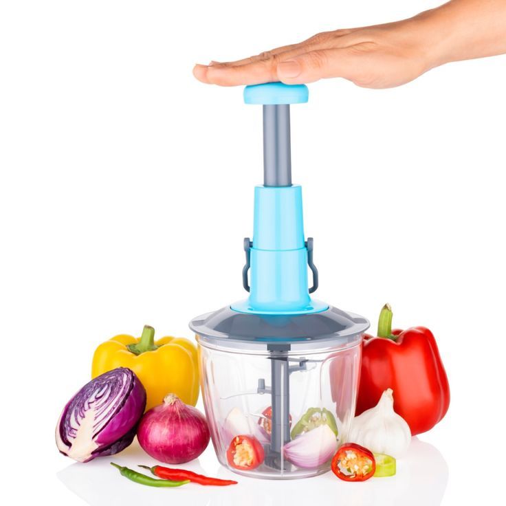 2L Stainless Steel Push Chopper – Hand Press Vegetable Cutter