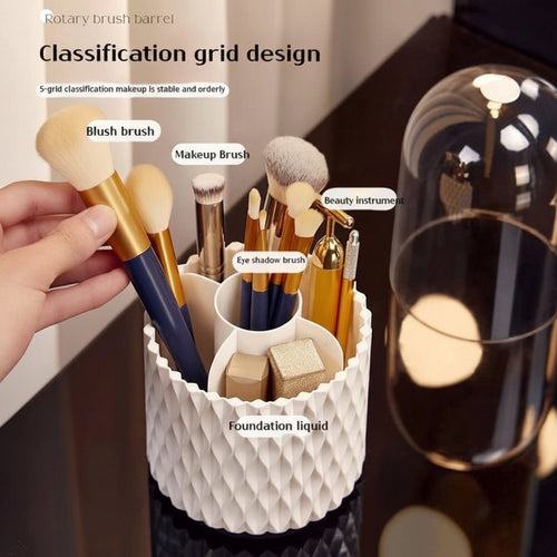 360 Rotating Dustproof Makeup Brush Organizer