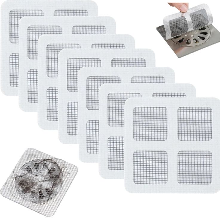 Bathroom Drain Hair Strainer Stickers – Pack of 10